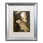 Trademark Fine Art ''Snowy Owl'' by John James Audubon 16" x 20" White Matted Silver Frame (BL01299-S1620MF)
