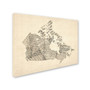 Trademark Michael Tompsett "Old Sheet Music Map of Canada" Gallery-Wrapped Canvas Art, 24" x 32" (65dcfad7e8837636b11a3649_ud)