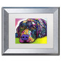 Trademark Fine Art ''Savvy Labrador'' by Dean Russo 11" x 14" White Matted Silver Frame (ALI0242-S1114MF)