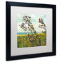 Trademark Michelle Calkins "Thistles on the Beach" Art, White Matte With Black Frame, 16" x 16" (65dcfb9be8837636b11a39c6_ud)
