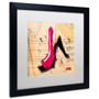 Trademark Roderick Stevens "Suede Heel Pink" Art, White Matte With Black Frame, 16" x 16" (65dcfba8e8837636b11a3a06_ud)