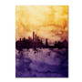 Trademark Fine Art Michael Tompsett 'New York Skyline Tall Yellow' 14" x 19" Canvas Stretched (190836097364)