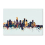 Trademark Fine Art Michael Tompsett 'Los Angeles CA Skyline Blue' 12" x 19" Canvas Stretched Art Print (190836083084)