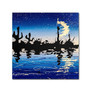 Trademark Fine Art 24" x 24" Wooden Frame Desert Crescent Moon Lake (65dcfc1ee8837636b11a3c28_ud)