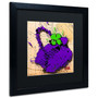 Trademark Roderick Stevens "Flower Purse Green on Purple" Art, Black Matte W/Black Frame, 16" x 16" (65dcfc4fe8837636b11a3d21_ud)