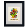 Trademark Michael Tompsett "Germany Watercolor Map" Art, White Matte W/Black Frame, 11" x 14" (65dcfcd6e8837636b11a3f87_ud)