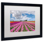 Trademark Pierre Leclerc "Tulip Field" Art, White Matte W/Black Frame, 16" x 20" (65dcfcdee8837636b11a3fa7_ud)