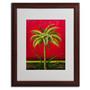 Trademark Victor Giton "Tropical Palm I" Art, White Matte With Wood Frame, 16" x 20" (65dcfd19e8837636b11a40ba_ud)