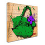 Trademark Roderick Stevens "Flower Purse Purple on Green" Gallery-Wrapped Canvas Art, 18" x 18" (65dcfd19e8837636b11a40bf_ud)