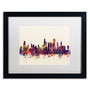 Trademark Fine Art ''Chicago Illinois Skyline VII'' by Michael Tompsett 16" x 20" White Matted Black Frame (MT0803-B1620MF)