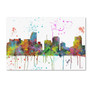 Trademark Fine Art Marlene Watson 'Miami Florida Skyline Mclr-1' 12" x 19" Canvas Stretched (190836206407)