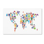 Trademark Fine Art Michael Tompsett 'Robot Map of the World' 12" x 19" Canvas Stretched (190836019298)