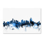 Trademark Fine Art ''Cincinnati Ohio Skyline II'' by Michael Tompsett 22" x 32" Canvas Art (MT0618-C2232GG)
