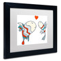 Trademark Carla Martell "Two Little Fish" Art, White Matte W/Black Frame, 11" x 14" (65dcfd9ee8837636b11a42f9_ud)