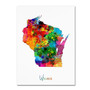 Trademark Fine Art ''Wisconsin Map'' by Michael Tompsett 24" x 32" Canvas Art (MT0677-C2432GG)