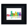 Trademark Fine Art ''Phoenix Arizona Skyline'' by Marlene Watson 11" x 14" Black Matted Black Frame (MW0065-B1114BMF)