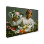 Trademark Jean Frederic Bazille "Young Woman with Peonies" Gallery-Wrapped Canvas Art, 18" x 24" (65dcfdc7e8837636b11a43bb_ud)