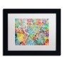 Trademark Fine Art ''Rome Italy Street Map II'' by Michael Tompsett 11" x 14" White Matted Black Frame (MT0853-B1114MF)