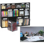 Deflecto Tilt Bin™ 3 Bin Multipurpose Storage and Organization System, Black, 9 1/2"H x 23 5/8"W x 7 3/4"D (65dd049de8837636b11a77d6_ud)