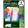 Avery Ready Index Table of Contents EcoFriendly Paper Dividers, 1-8 Tabs, Multicolor, 3 Sets/Pack (11081)