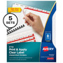 Avery Index Maker Unpunched Paper Dividers with Print & Apply Label Sheets, 8 Tabs, White, 5 Sets/Pack (11432_1)