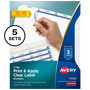 Avery Index Maker Paper Dividers with Print & Apply Label Sheets, 3 Tabs, White, 5 Sets/Pack (11435_1)