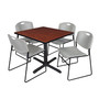 Regency 42-inch Square Laminate Table with 4 Chairs, Gray (TB4242CH44GY)