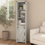 Bush Furniture Knoxville 72"H 5-Shelf Bookcase with Door, Cottage White (CGB118CWH-03)