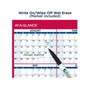2024 AT-A-GLANCE 48" x 32" Yearly Wet-Erase Wall Calendar, Reversible, Red/Blue (A152-24)