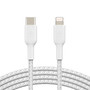 Belkin 3.3-ft BOOST CHARGE Braided USB-C to Lightning Cable for iPad/iPhone/iPod (M/M), White (CAA004bt1MWH)