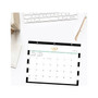 2023-2024 Blue Sky Day Designer Rugby Stripe Black 8.75" x 11" Academic Monthly Tablet Calendar, White/Black (142521)