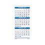 2023 House of Doolittle 12.25" x 26" Three-Month Wall Calendar, White/Blue (3640-23)