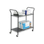 Safco 2-Shelf Metal Mobile Utility Cart with Lockable Wheels, Black (5337BL)