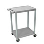 Luxor® HE 2 Shelves Utility Cart, Gray (65dd14dce8837636b11ad872_ud)