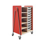 Safco Whiffle Typical 2 48" x 30" Particle Board Double-Column Mobile Storage, Red (3922RED)