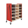 Safco Whiffle Typical 11 48" x 43" Particle Board Triple-Column Mobile Storage, Red (3931RED)