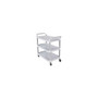 Rubbermaid Commercial 3-Shelf Plastic/Poly Mobile Utility Cart with Lockable Wheels, Black (FG409100BLA)