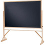 Quartet Reversible Easel - Black Chalkboard, Oak Finish Hardwood Frame, 6'W x 4'H (WTR406-810)