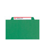 Smead Pressboard Classification Folders with SafeSHIELD Fasteners, 2" Expansion, Legal Size, 2 Dividers, Green, 10/Box (19033)