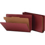 Smead End Tab Psbd Classification Folder w/SafeSHIELD® Fasteners, 1 Divider, 2" Expansion, Legal Size, Red, 10 per Box (29855)
