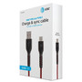 AT&T Charge and Sync USB to Type-C Cable, 4 ft., Red (TCB04-RED)