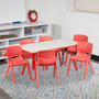 Flash Furniture Emmy Rectangular Activity Table Set, 23.625" x 47.25", Height Adjustable, Red (YU06036RECTBLRD)
