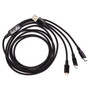 ELLIE ROSE 3-in-1 Charging Cable, 6 Feet Black (3CBL-0047)