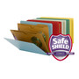 Smead End Tab Classification File Folder with SafeSHIELD Fasteners, 2 Pocket Divider, Letter Size, Gray/Green, 10/Box (26710)