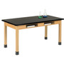 DWI Rectangular Activity Table, 60" x 30", Red Oak/Black (C7141K30N)