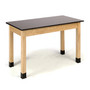 National Public Seating Wood Science Table, Phenolic Series Rectangular Science Table, 24" x 72", Black/Ashwood (SLT1-3072P)