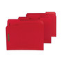 Smead Pressboard Classification Folders with SafeSHIELD Fasteners, 1/3-Cut Tab, Letter Size, Bright Red, 25/Box (14936)