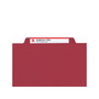 Smead Card Stock Heavy Duty Classification Folders, 2" Expansion, Letter Size, 1 Divider, Red, 10/Box (13703)