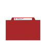 Smead Card Stock Heavy Duty Classification Folders, 2" Expansion, Letter Size, 2 Divider, Red, 10/Box (14003)
