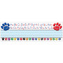 Teacher Created Resources Colorful Paw Prints Left/Right Alphabet Nameplates, 3.5" x 11.5", 36 Per Pack, 6 Packs (TCR4040-6)